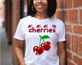 Retro Cherries PNG Design: Vintage Summer Clipart (Digital Download
