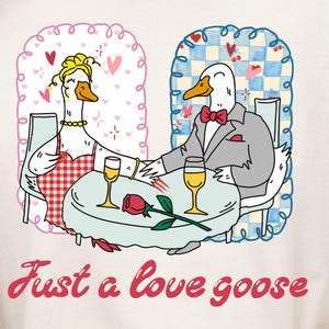 Valentijnsgans png schattig patchwork liefdesgans clipart, coquette roze pastel gans kunst, romantisch valentijnspaar illustratie 300 dpi png