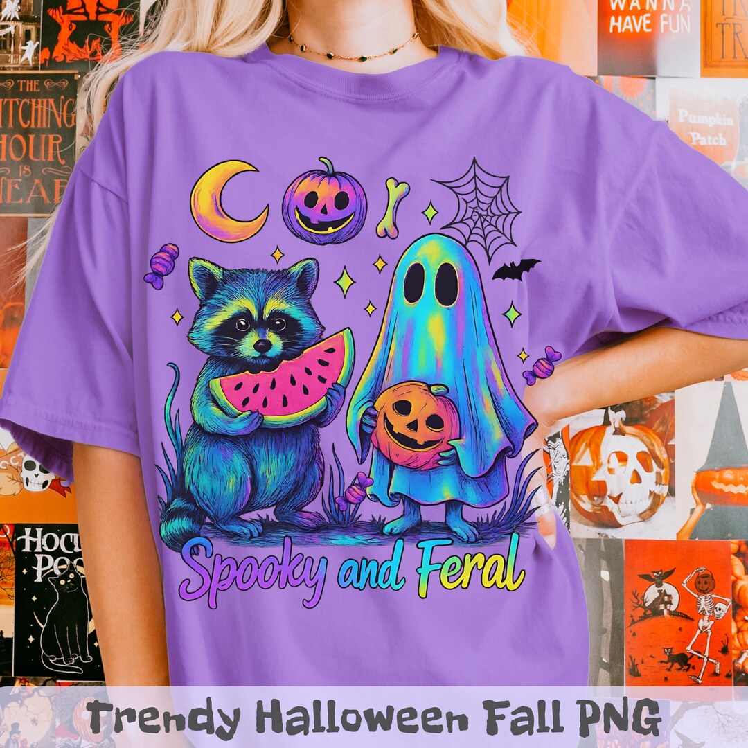Spooky Raccoon Halloween PNG: Retro Ghost Clipart (digital Download - Etsy