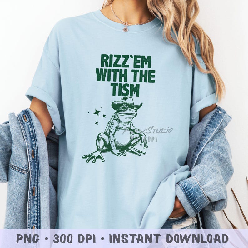 Funny Cowboy Frog Meme Clipart: Western Rizz PNG SVG (digital Download ...