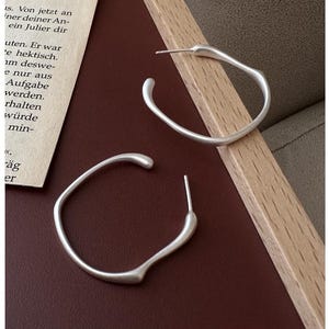 Sterling Silver Hoop Earrings | Chunky S925 Hoops | Minimalist Everyday Earrings | Thick Sterling Silver Hoop Earrings | Minimal Earrings