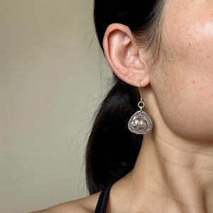Sterling Silver Elephant Dangle Earrings: Boho Tribal Jewelry
