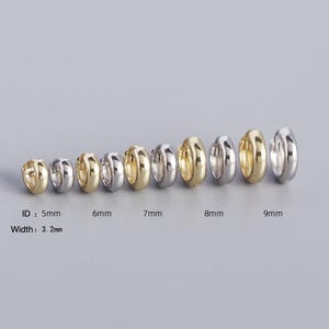 S925 Sterling Silver Mini Hoop Earrings | Gold & Silver Tiny Huggie Hoops|Silver hoops | Lightweight Everyday Earrings | 5mm 6mm 7mm 8mm 9mm