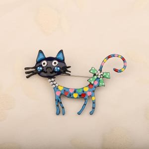 Kattbrosch | söt brosch | Kostym-/kappaccessoar | Handgjorda smycken | Vintagebrosch | Tröjbrosch | Vardagspresent