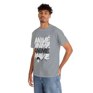 Anime-Inspired Unisex Heavy Cotton Tee, Graphic Tee for Anime Lovers, Casual Wear, Gift for Friends, Cool Streetwear