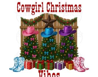 Cowgirl Christmas Youth Long Sleeve Tee: Festive Holiday Shirt, Country girl style