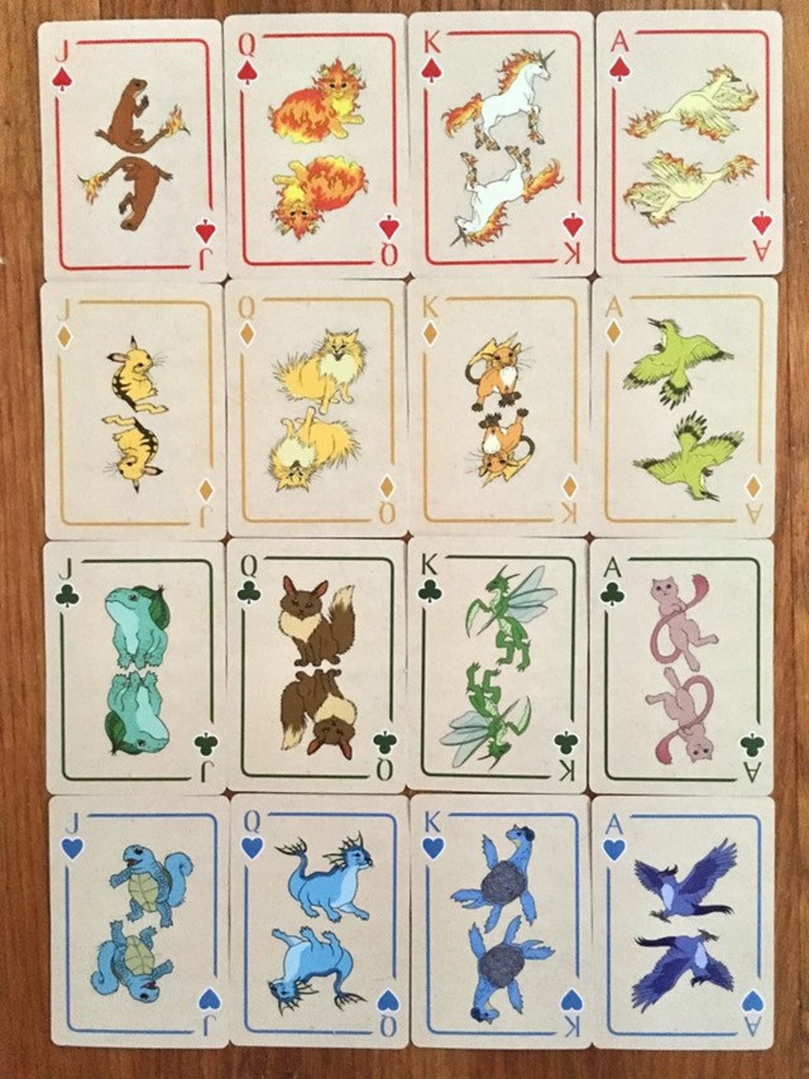 Pokermon Primary Deck Playing Cards Inspired by Pokémon Etsy
