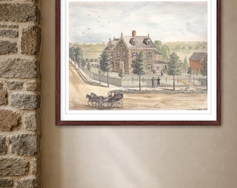 Charles Rotzel Stone House Doylestown PA Watercolor Print | Historic Bucks County Wall Art | Museum Quality