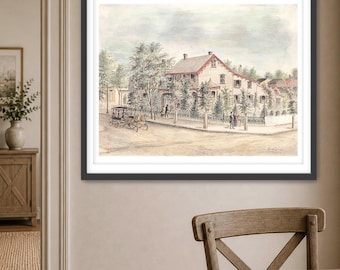 Jonas Knight House Doylestown PA Watercolor Print | Historic Bucks County Wall Art | Museum Quality