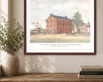 Heebner & Sons Lansdale PA Watercolor Print | Historic Montgomery County Wall Art | Museum Quality