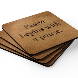 Inspirational Quote Coaster Set: Mental Health Gift, Relaxation Decor