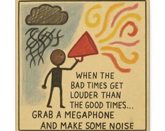 Motivational Megaphone Canvas Art Print: Inspirational Quote Home Decor