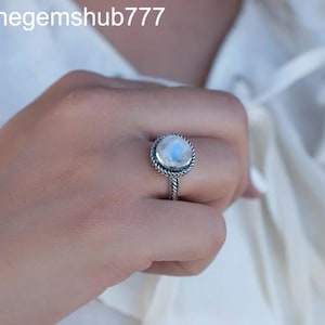 Moonstone ~ Sterling Silver 925 ~ Handmade ~ Gemstone ~ Statement ~ Everyday ~ Solitaire ~ Hippie ~Bohemian~June Birthstone