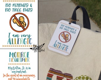 Peanut / Tree Nut Allergy Bag Tag