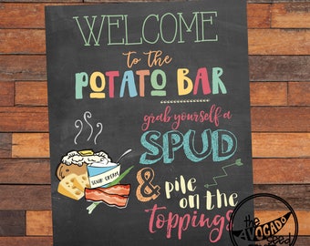 Potato Bar Sign Etsy