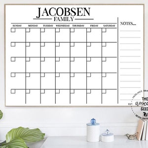 The Classic - Dry Erase Family Wall Calendar - DIY Printing Only (printable)