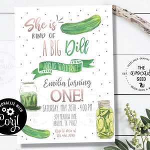 Kind of a Big Dill Pink Version - Invito alla festa di compleanno - Versione Corjl