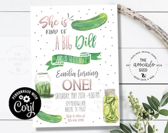 Kind of a Big Dill Pink Version - Birthday Party Invitation - Corjl Version