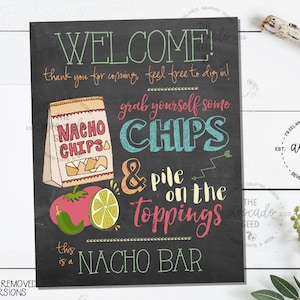 Chalkboard Nacho Bar Sign - DIY Printing - INSTANT DOWNLOAD - 3 Sizes