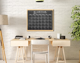 Reusable Dry Erase Family Wall Calendar - NO NOTES - (printable)