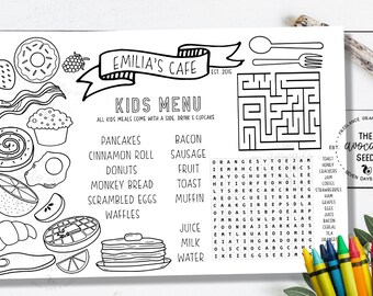 Birthday Brunch Placemat Coloring Sheets - Digital File for DIY Printing