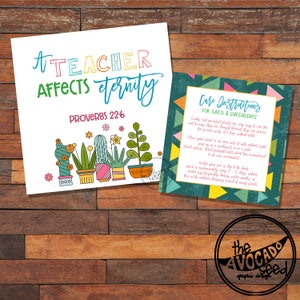 Sonntagsschule - Kirche - Sukkulenten Kakteen Lehrer Wertschätzung Geschenkanhänger und Pflanze Pflege Anleitung - DIY-Druck - sofort-DOWNLOAD