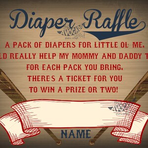 Vintage Baseball Baby Dusche Windel-Gewinnspiel - sofort-DOWNLOAD
