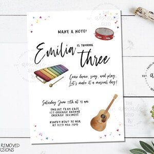 Make a Note Music Birthday Invitation - DIY Printing or Professional Prints