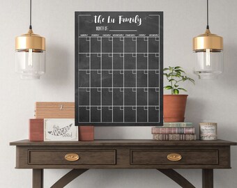 Reusable Dry Erase Family Wall Calendar - NO NOTES - Vertical Version (DIY printable)