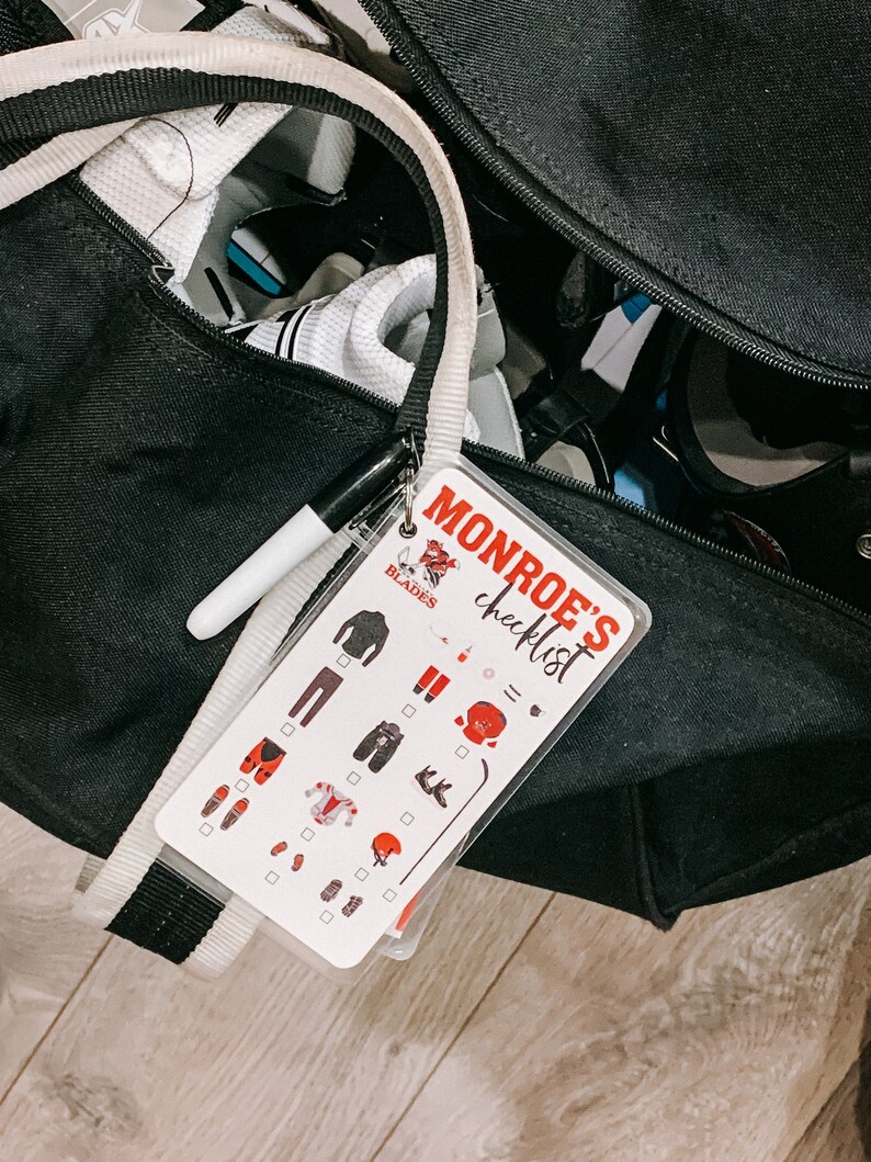 Hockey Gear Checklist Any Team Colors Digital File or Etsy