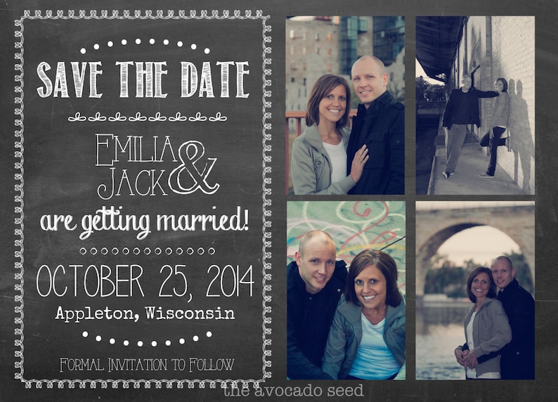 Adorable Chalkboard Save the Date Cards