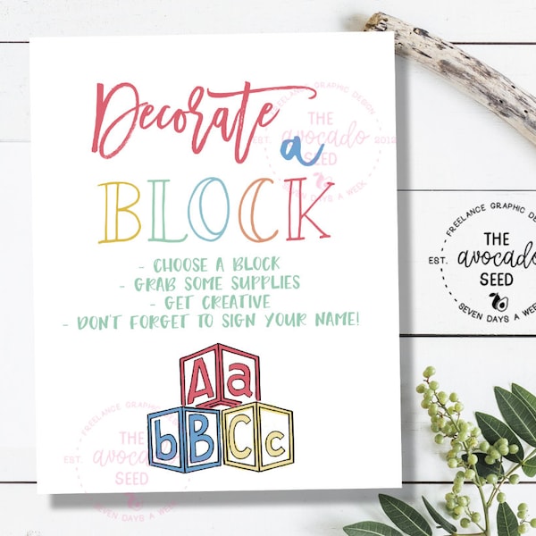 Baby Shower Blocks - Etsy