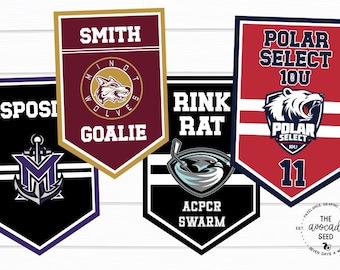 Plaques de porte d'hôtel personnalisées de l'équipe de hockey - fichiers numériques ou imprimés et expédiés !!