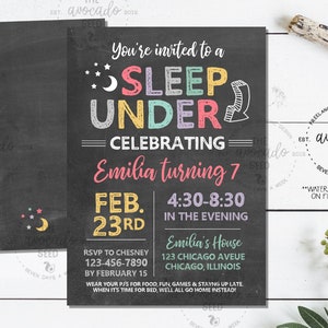 Sleep Under Birthday Invitation - DIY Printing or Professional Prints