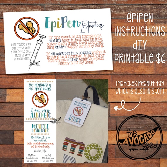 epipen instructions for backpack diaper bag etc instant etsy