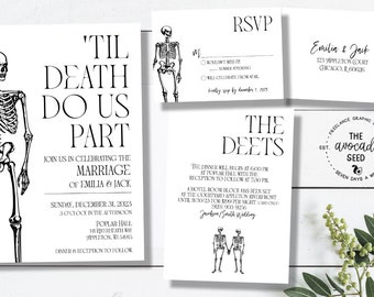 Til Death Do Us Part - Skelton Wedding Suite - Digital File or for prints, please see description (envelopes included)