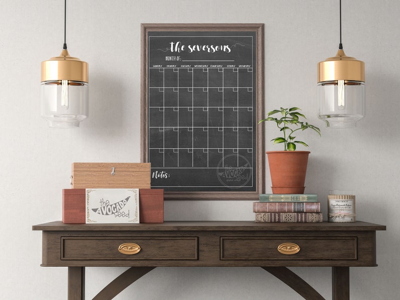 Reusable Dry Erase Family Wall Calendar DIY Printing Only Etsy