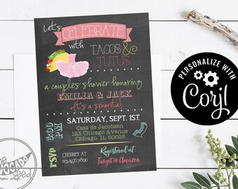 Adorable Taco's & Tutu's Baby Shower Invitation - INSTANT DOWNLOAD VERSION