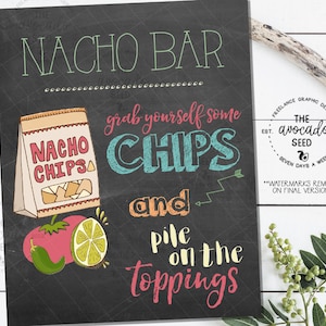 Chalkboard Nacho Bar Sign - DIY Printing - INSTANT DOWNLOAD - 2 Sizes