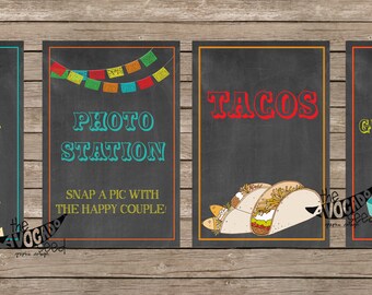 Fiesta Party Sign Printables 4x6 (convo after checking out for diff size) - DIY Printing INSTANT DOWNLOAD
