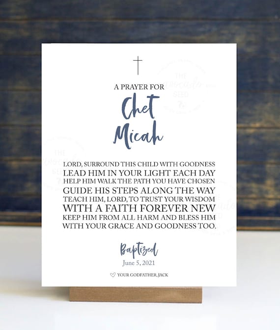 Personalized Prayer Perfect Baptism/Christening Gift DIY printing or  Professional Print