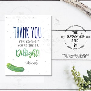 Pickle Party Birthday Favor Tag (text/verbiage can be changed) - Same day email, digital delivery