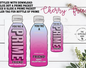 Cherry Freeze Color Prime Packet or Prime Bottle Valentines -  Instant download (see description for prints)