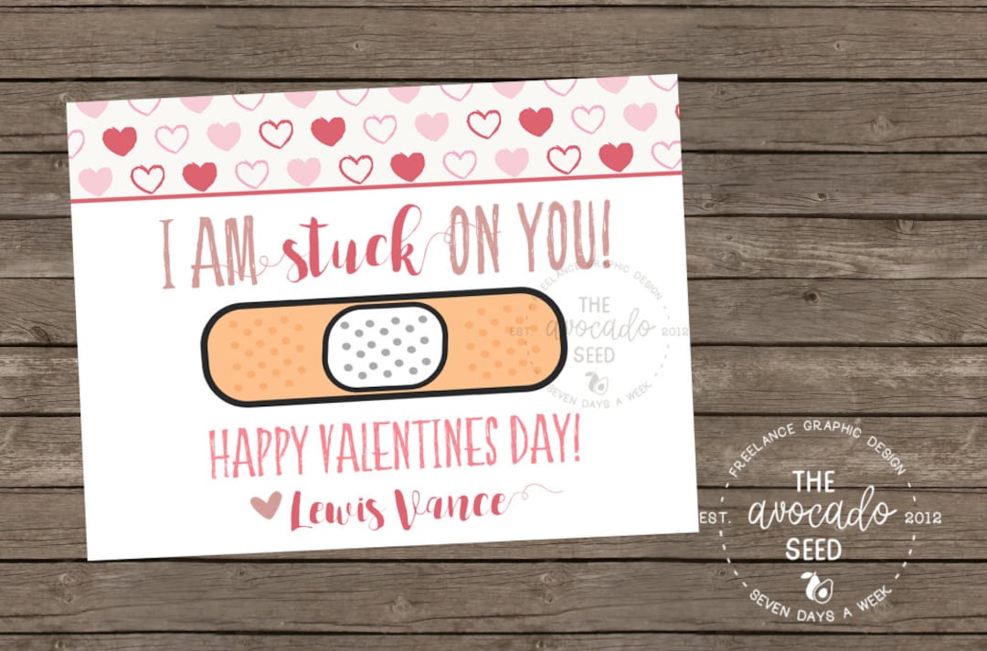 I'm Stuck on You Band Aid Valentine Digital File for DIY Print or Professional Prints Etsy