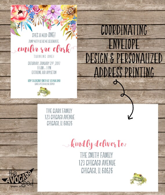 Boho Wild One First Birthday Diy Envelope Address Printing Etsy