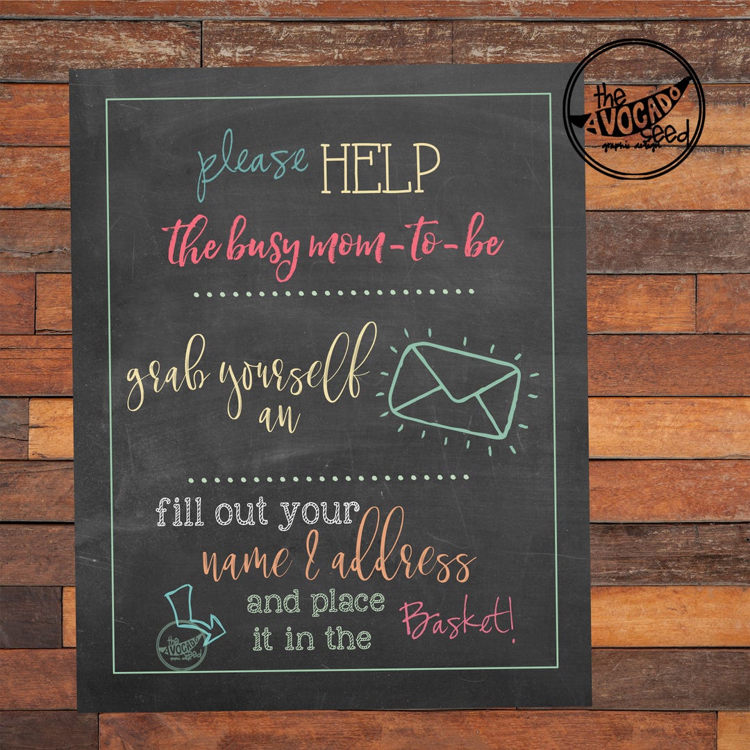 Address an Envelope Baby Shower Sign DIY Printing INSTANT DOWNLOAD 2 ...