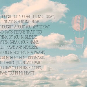 Up in the Clouds Poem For the Loss of Someone Special