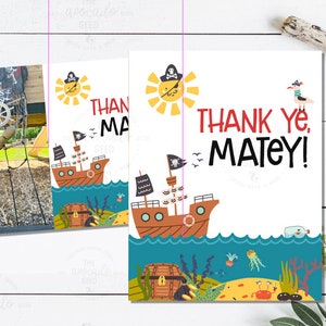 Pirate Party Thank you Card - Digital File or Prints