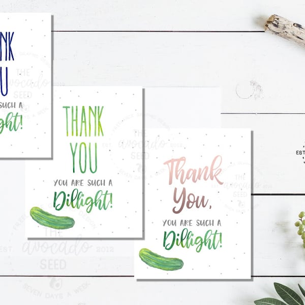 Pickle Party Thank you Card - Digital File or Prints