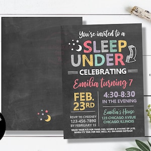Sleep Under Birthday Invitation - Pink Version - DIY with Corjl
